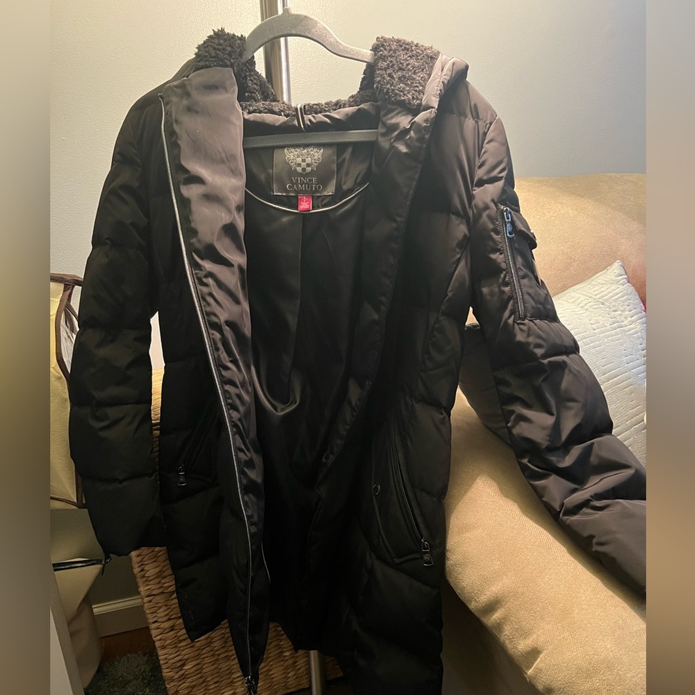 Vince Camuto Long Black Puffer